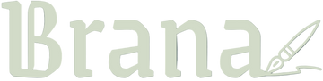 Logo with the word 'Brana' and a stylized pen on a white background